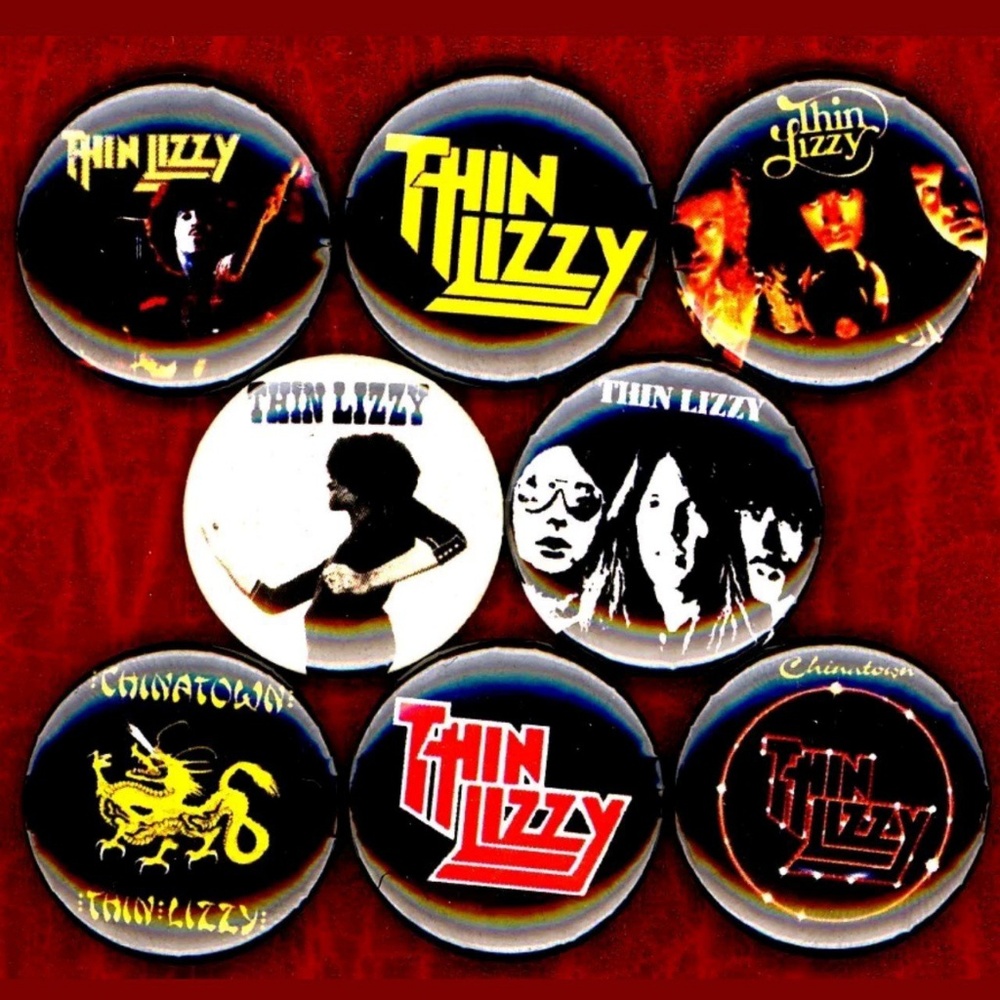 Thin Lizzy buttons badge pins set of 8